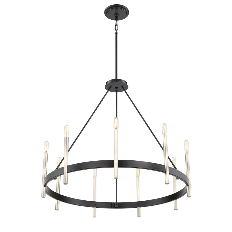 Lustre de roue de style bougie 9 lumières façon bougie Doucette