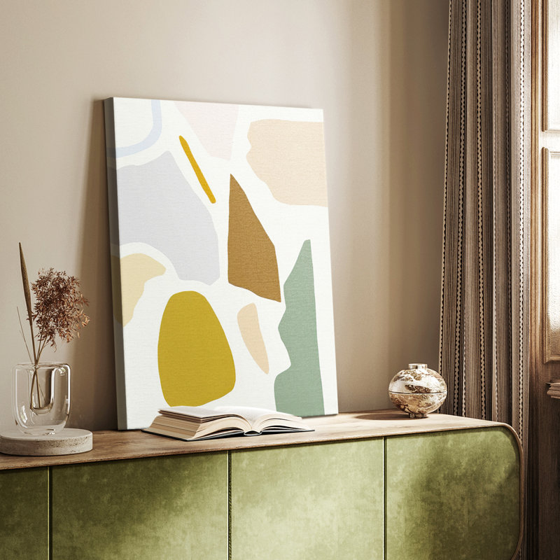 PastelSplotchesI -Custom Wrapped Gallery Cavas, 18" H x 12" W
