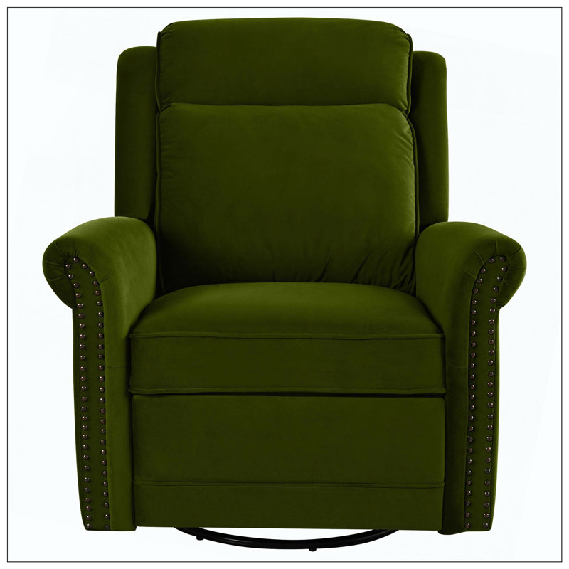 Fauteuil de cinéma maison inclinable et pivotant à 360 ° avec dossier réglable, Vert
