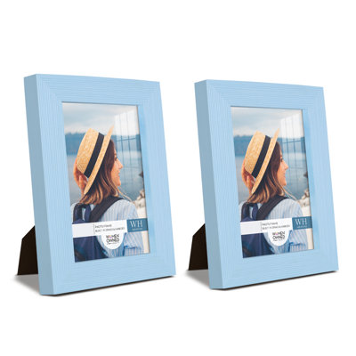 Light Blue Wood Picture Frame - Set of 2