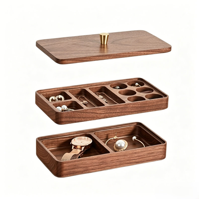 Boîte de rangement créative en bois - Bois naturel robuste pour utilisation multi-pièces