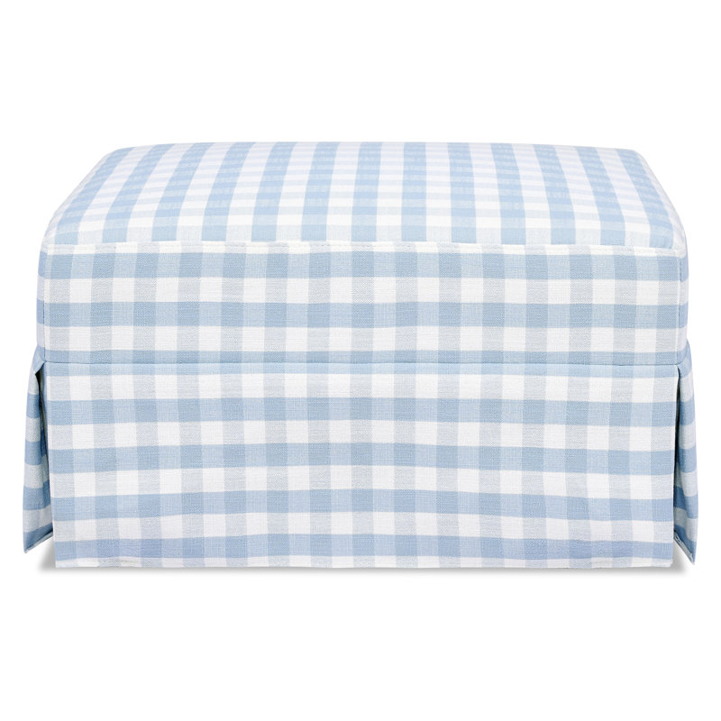 Crawford Ottoman, Blue Gingham