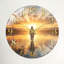 «Jesus Walking», horloge murale en verre décorative moderne, 23,6 po-2102824101