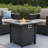 28-Inch Iron Square Propane Fire Pit Table