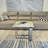 Rectangular End Table With Sintered Stone Top, Silver Metal Frame, For Living Room