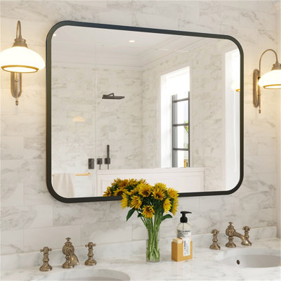 Miroir de salle de bain mural, miroir de meuble-lavabo rectangulaire pour la maison