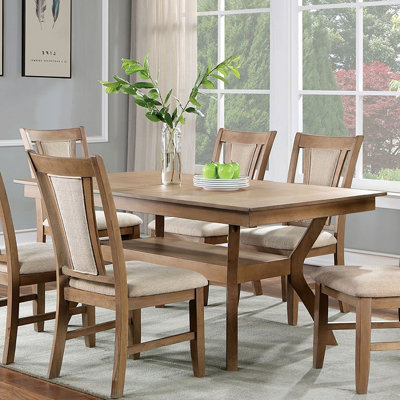 Modern Tone Dining Table With Open Lower Shelf 1Pc Rectangle Table Kitchen Dining Room Furniture