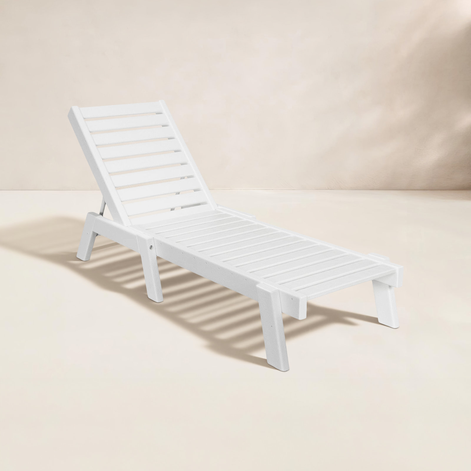 POLYWOOD® Captain 25" Patio Chaise Lounge, White