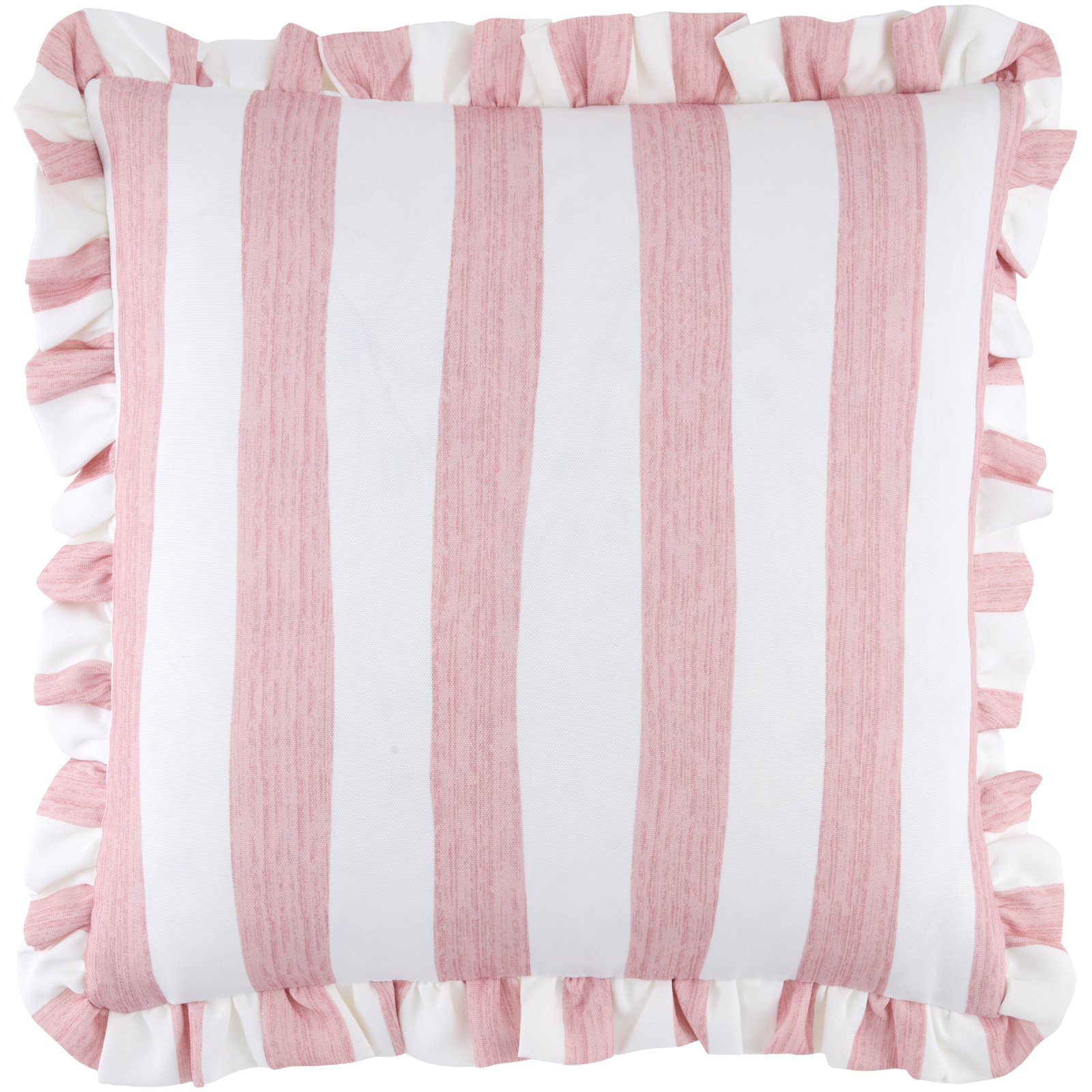 Debbie Reversible Throw Pillow, Orange Striped, Square 22"