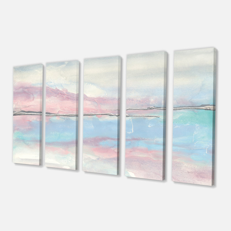 « métallique shabby rose i », reproduction d’image multi-pièces sur toile