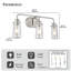 Luminaire de salle de bain à 3 lumières avec verre granuleux transparent, nickel brossé-1459247698