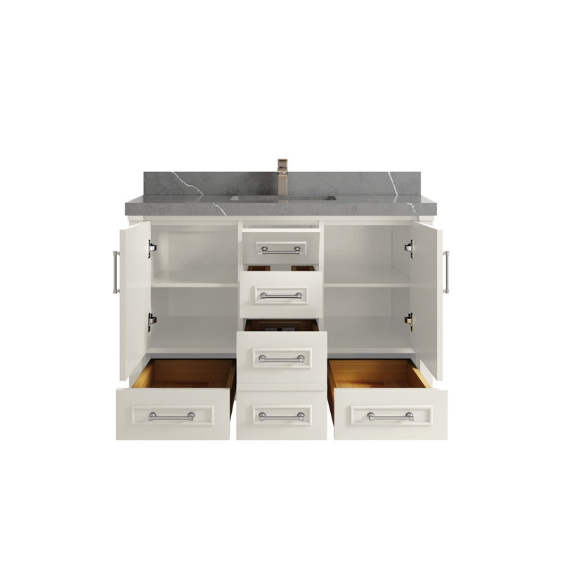 Meuble-lavabo simple avec comptoir 48 po Aberdeen, Gris Piatra