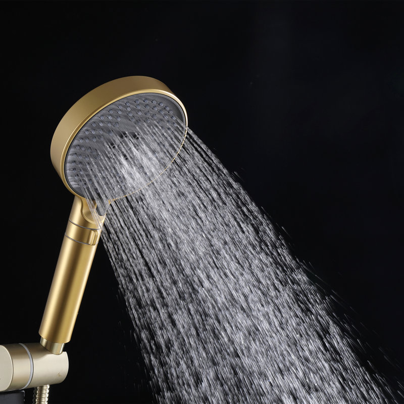1.57" Hand Shower Wand Handheld Shower Spray, High Pressure ABS Three Function Handheld Shower, Brushed Gold