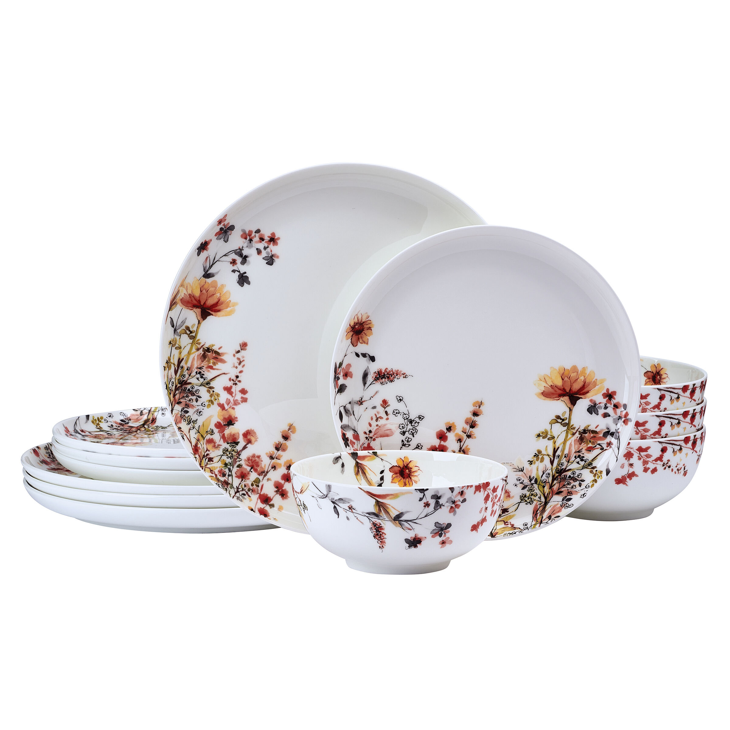 Mikasa Wildflower Bliss Dinnerware Set, 12 Piece, Service For 4 | Wayfair
