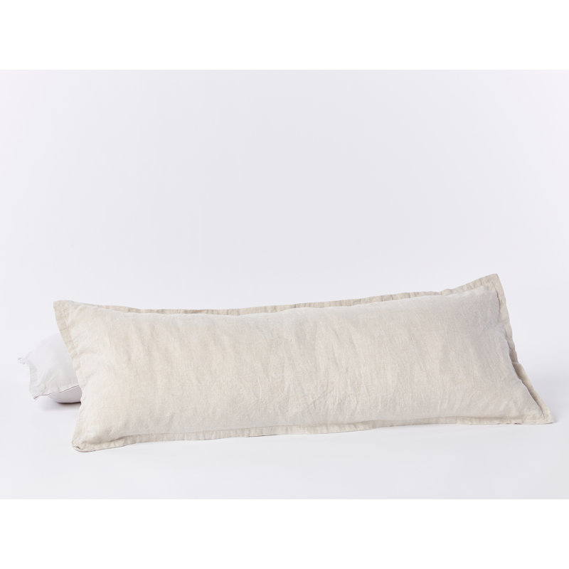 Natural Chambray Organic Cotton Lumbar Pillow Cover