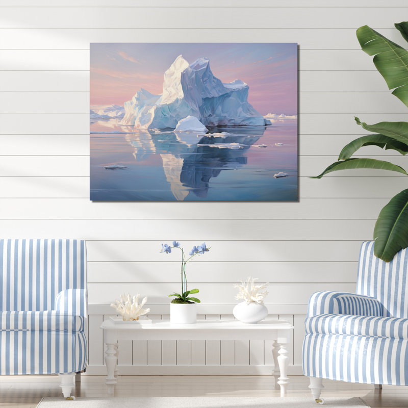Iceberg blanc et blanc sérénité, Toile tendue, H 24 po x l 32 po x P 1 po