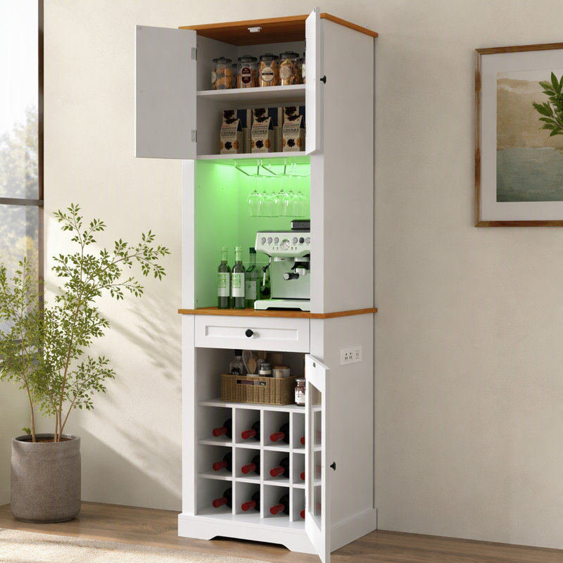 22.44 " W Plastic / Acrylic Sideboard, White
