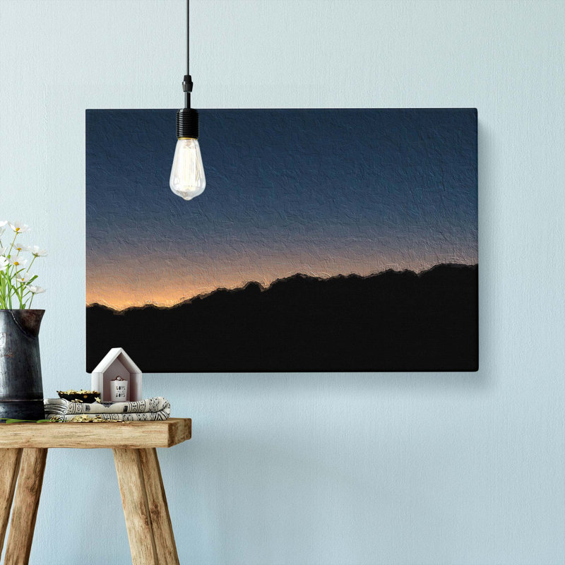 Sun Hiding Behind The Mountain - Wrapped Canvas, 40cm H x 60cm W x 3cm D