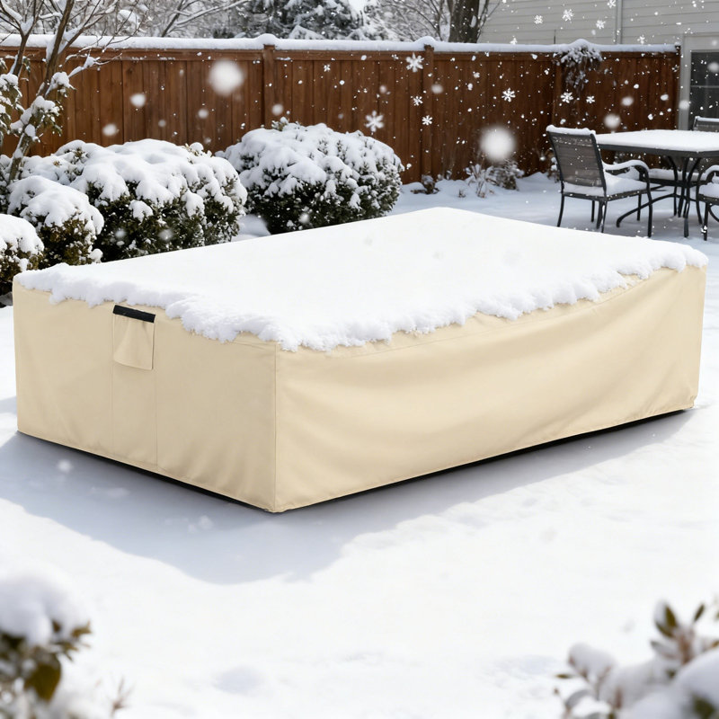 600D PVC Cold-Resistant Waterproof Outdoor Furniture Cover,Beige