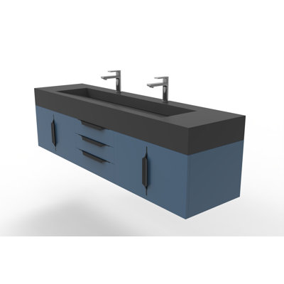 Nile 72" Wall-Mounted Single Bathroom Vanity Set