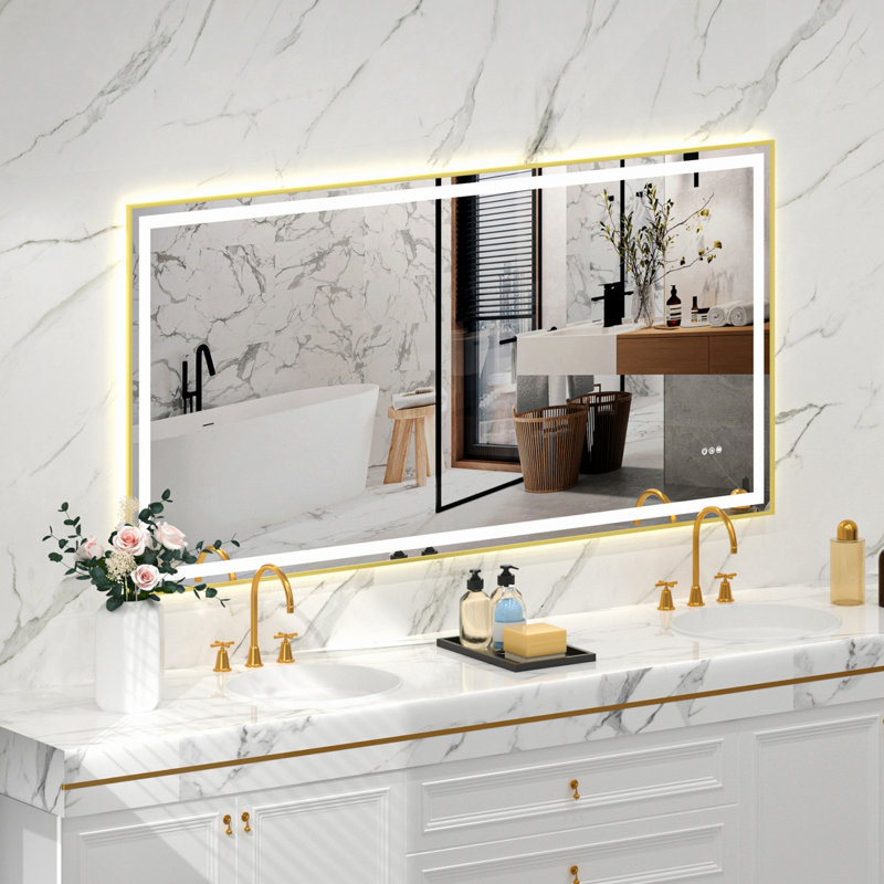 Mirror With LED Light Strips For Home, 36" x 72"
