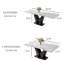 63-95" Modern Extendable Dining Table,White Glossy Sintered Stone Table top, Black Carbon Steel Base for 4-10