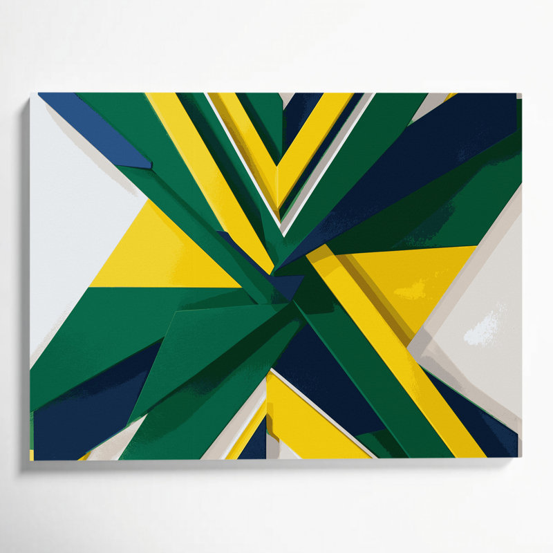Geometric Abstraction 7 Green Canvas Wall Art, 16" H x 20" W
