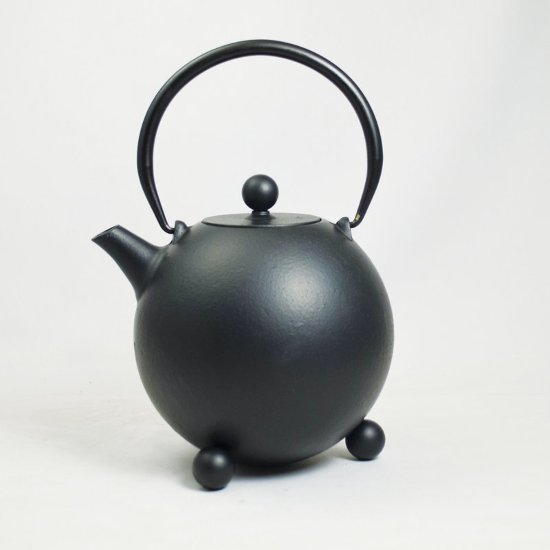 Ebern Designs Brooker 1.2ml Solid Colour Teapot, Black