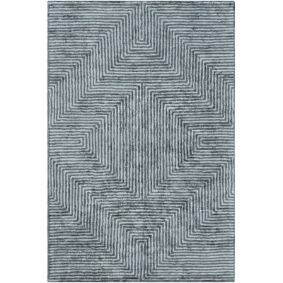 Tapis vert sauge / vert foncé touffeté à la main Merseles