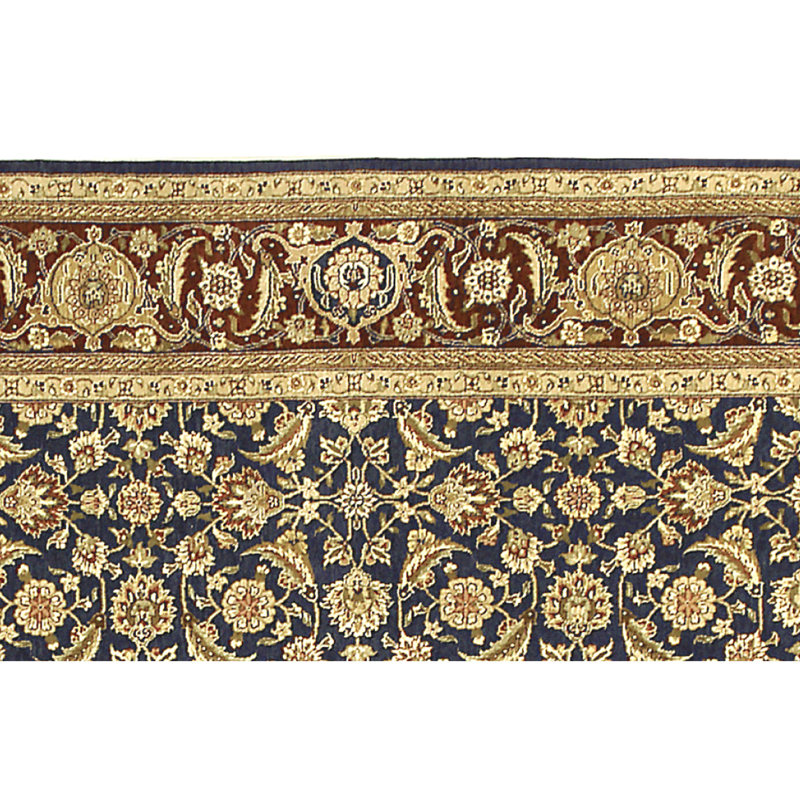 Hand Knotted Oriental Area Rug in Navy/Red, Rectangle 11' x 18'