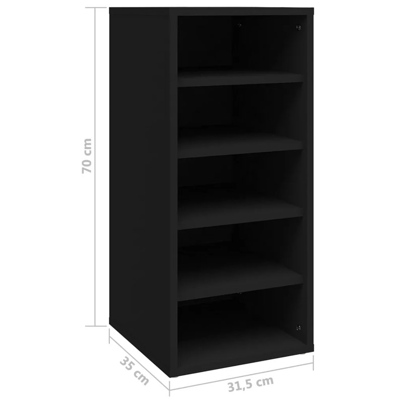 Shoe Cabinet Engineered Wood, Black