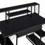Bureau noir avec tablettes ouvertes et pour le bureau - rangement spacieux à 1 tiroir et 8 compartiments