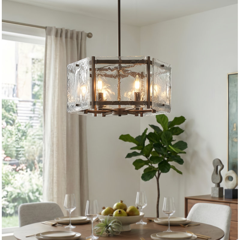 Kanode Leyla 19.7" W 6-Light Dimmable Drum Chandelier , Nickel