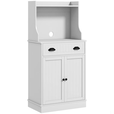 Cabinet With Storage Drawer, Double Door Cabinet And Adjustable Shelf, Buffet With Hutch And Cable Hole, Storage Cabinet by 17 Stories