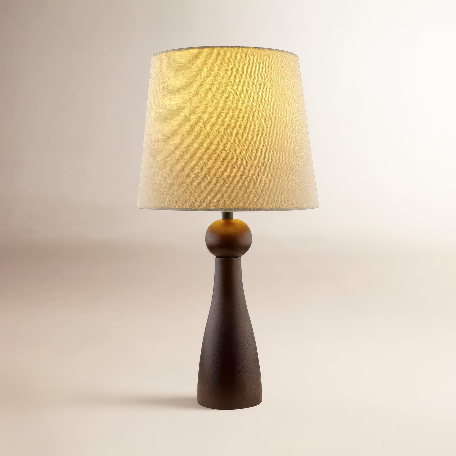 Solid Wood Table Lamp, Brown