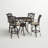 Charlemont  5-Piece Patio Bar Set with Cushions and 42'' Round Bar Table