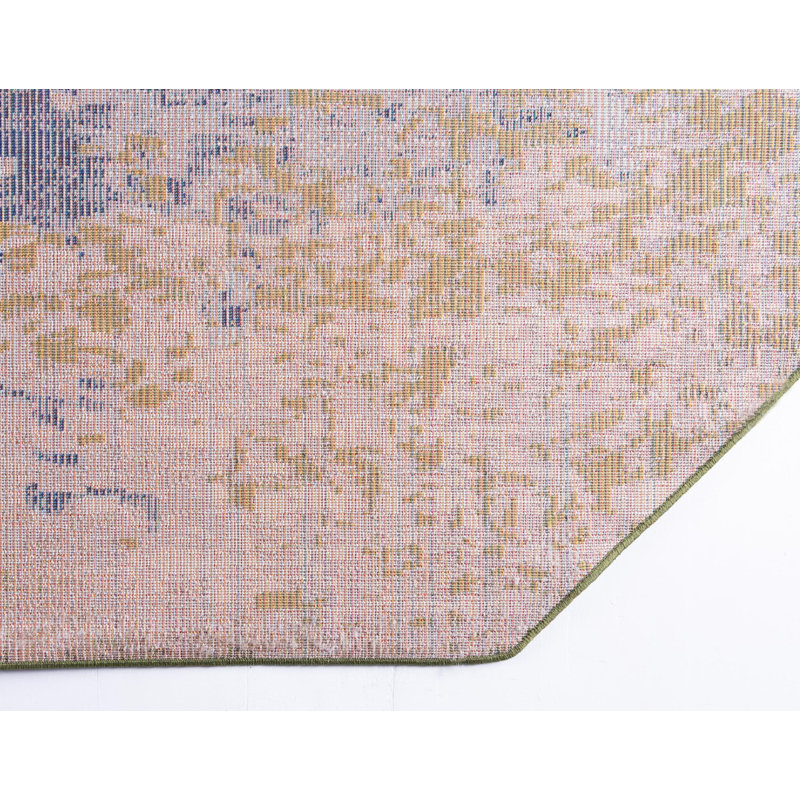 Rizer Washable Abstract Indoor Rug, Octagon 5' x 5'