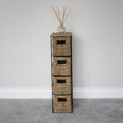 Seagrass Solid Wood 43.18cm W 4 - Drawer Chest of Drawers