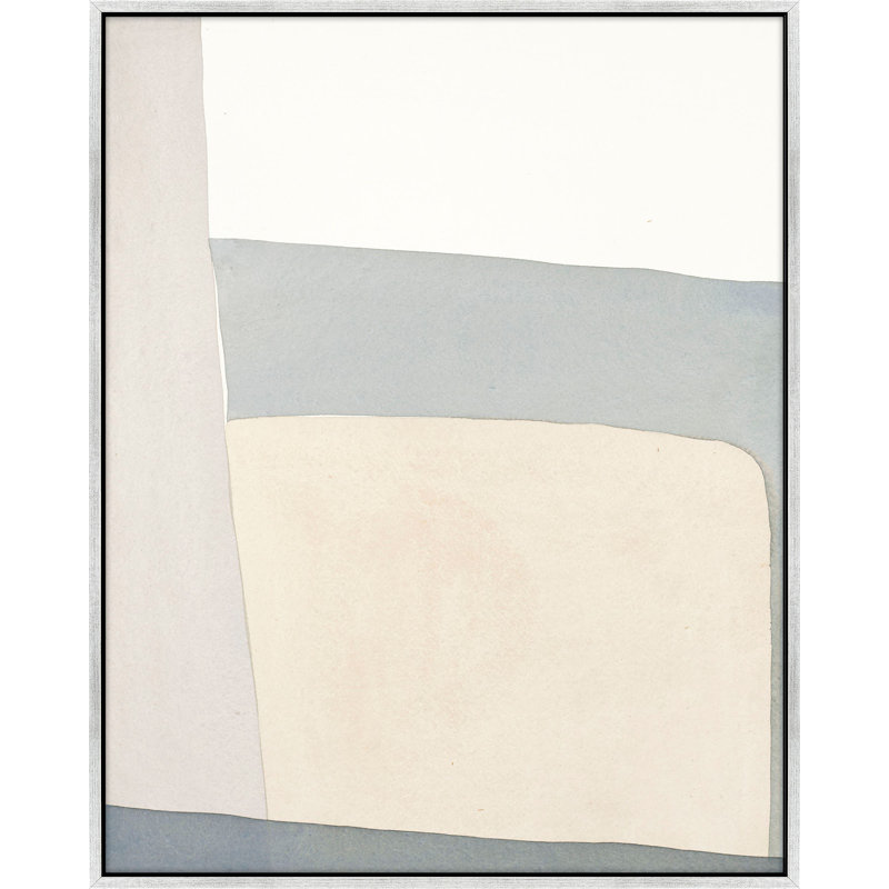 Simple Grey Painting by Julia Balfour, 30" H x 24" W x 1.4" D, Silver Framed Canvas