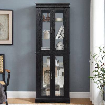Vitrine lumineuse vitrée, armoire de rangement en verre