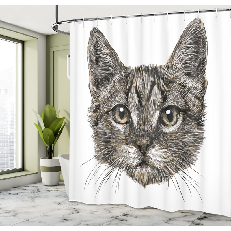 Shower Curtain with Hooks Included, 69" W x 84" L