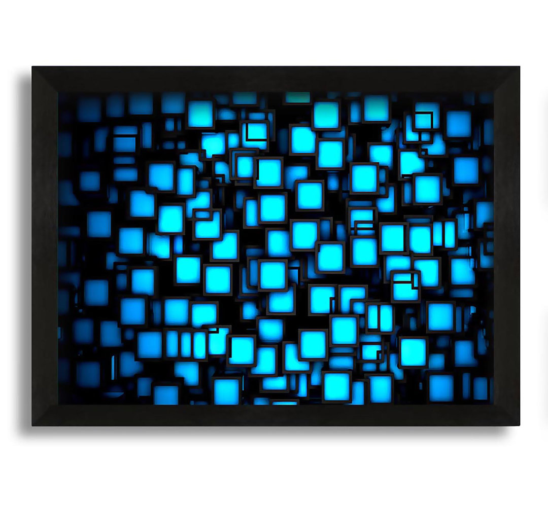 Gerahmtes Leinwandbild Neon Squares