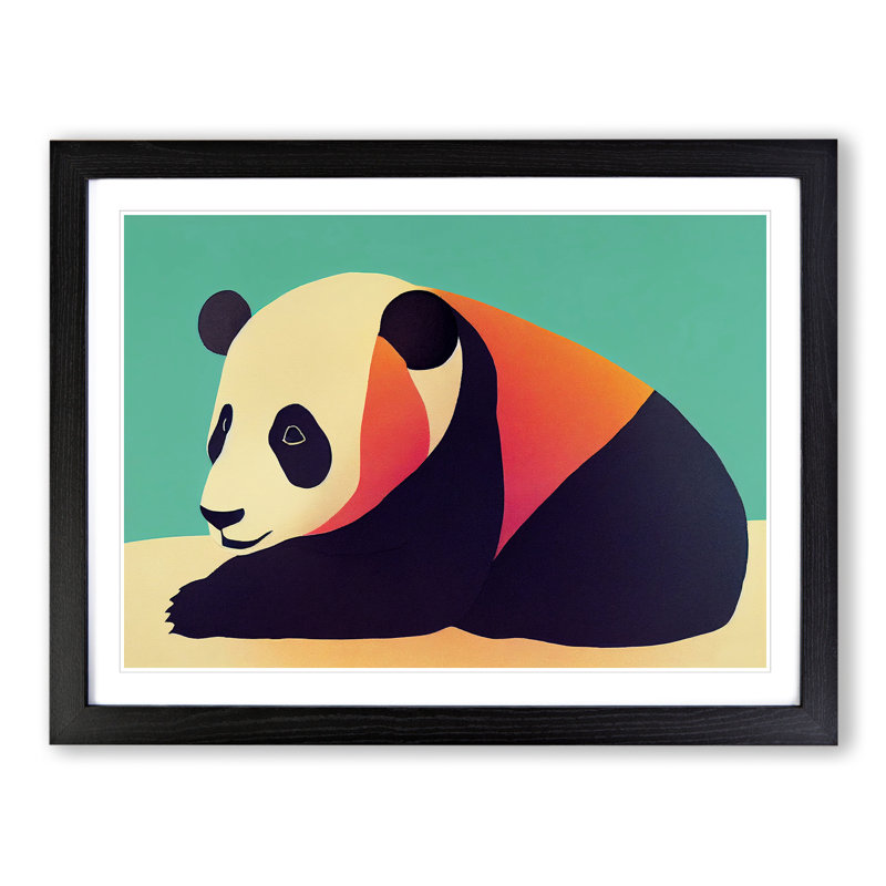 Abstract Panda Vol.2 - Framed Print, Black, 25cm H x 34cm W x 2cm D