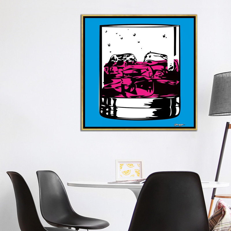 «Cocktail III» par Juggs - reproduction d'art, Aucun mat, H 37 po x l 37 po x P 1,5 po, Toile encadrée d'or
