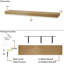 Long manteau de cheminée, bibliothèque flottante avec support caché, tablette murale pour décor de cuisine, tablette de bureau, décor de maison de campagne et rustique, placage de chêne blanc épais, aménagement intérieur, finition naturelle-114466305