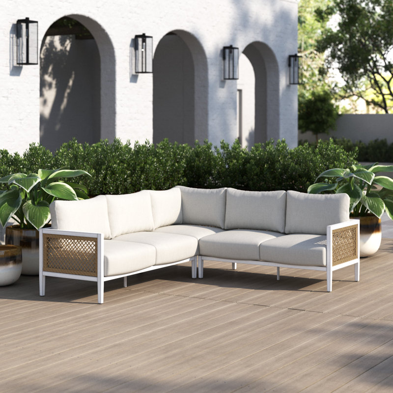 Canapé modulaire avec coussins Sunbrella Torland, Argent coulé Sunbrella®