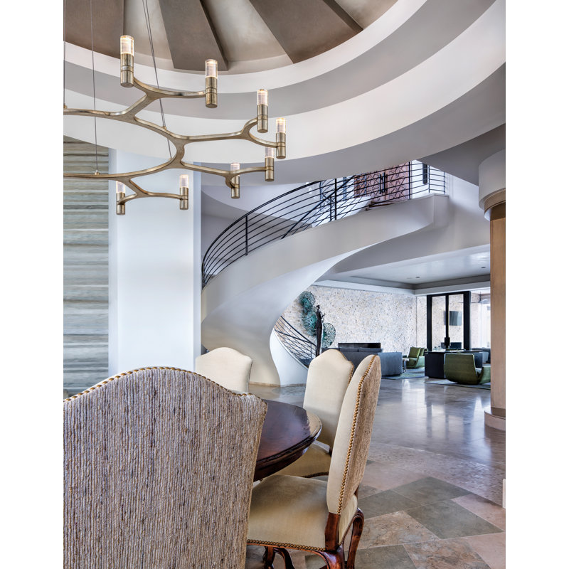 Contemporary Nexus Silver Crystal Plug-In Chandelier, 38"