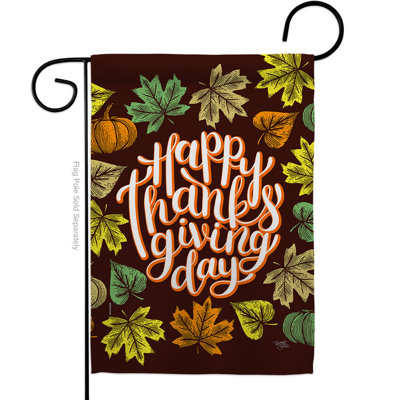 Blessed Thanksgiving Polyester 19" H X 13" W Garden Flag