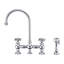 Whitehaus Collection Bridge Faucet with Long Gooseneck Swivel Spout, Lever Handles and Solid Brass Side Spray-1313783638-1319394651