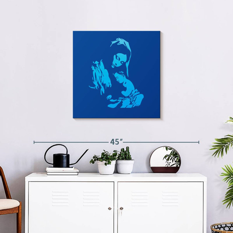 Javetta Mother Mary And Jesus, 24" H x 24" W